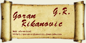 Goran Rikanović vizit kartica